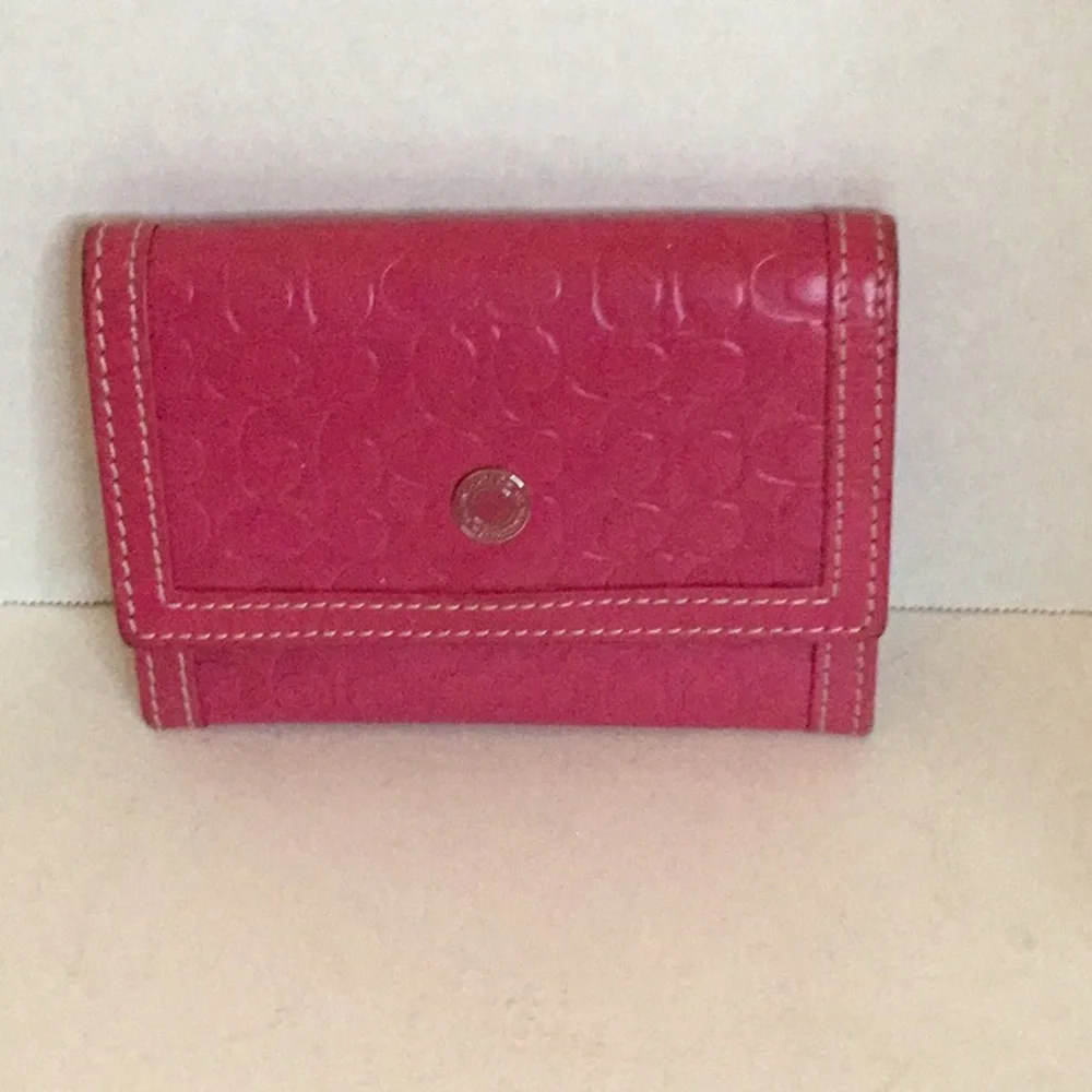 Coach Embossed Signature Leather Wallet